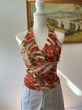 Vintage Halter Ruffled Tank